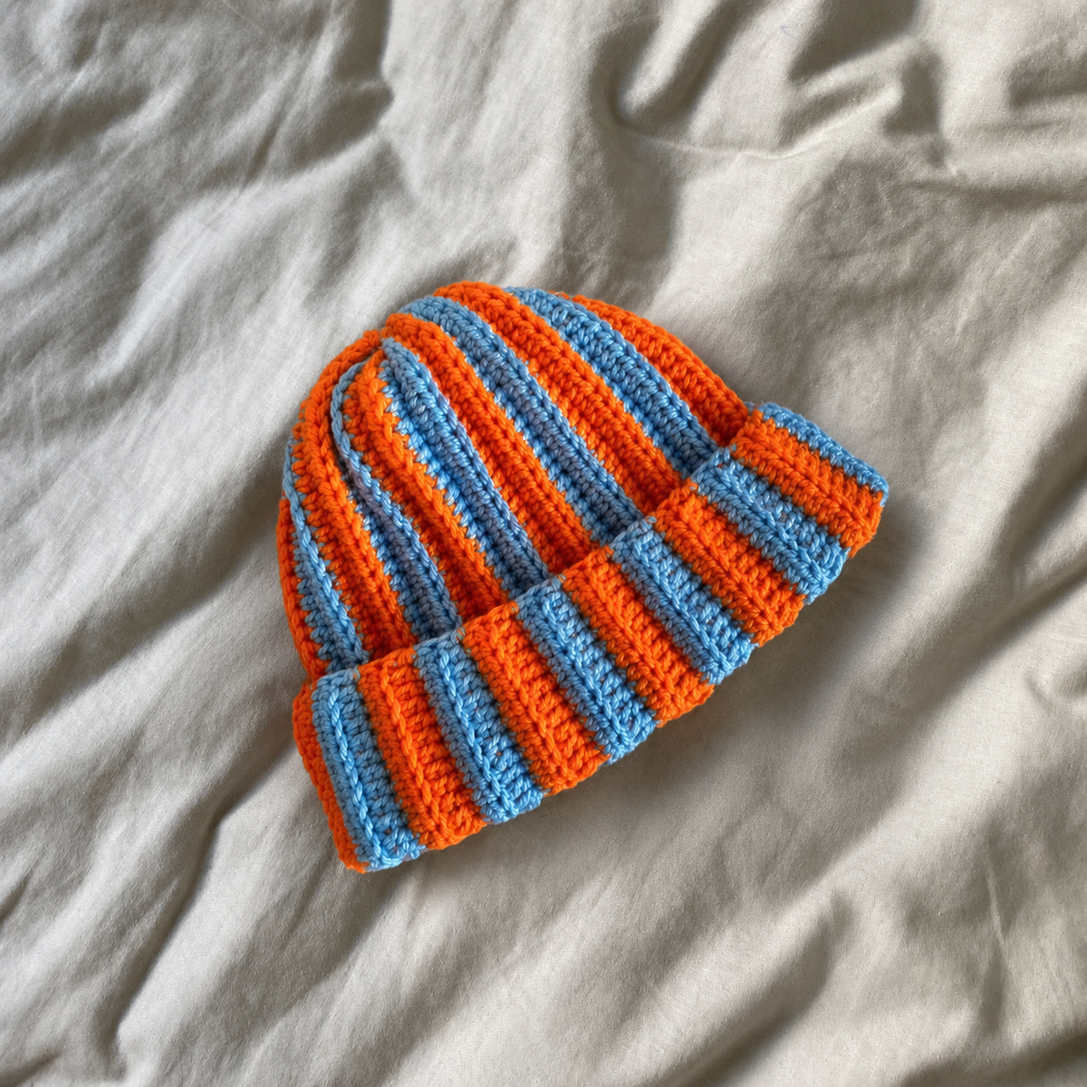 Tuque crochetée lignée