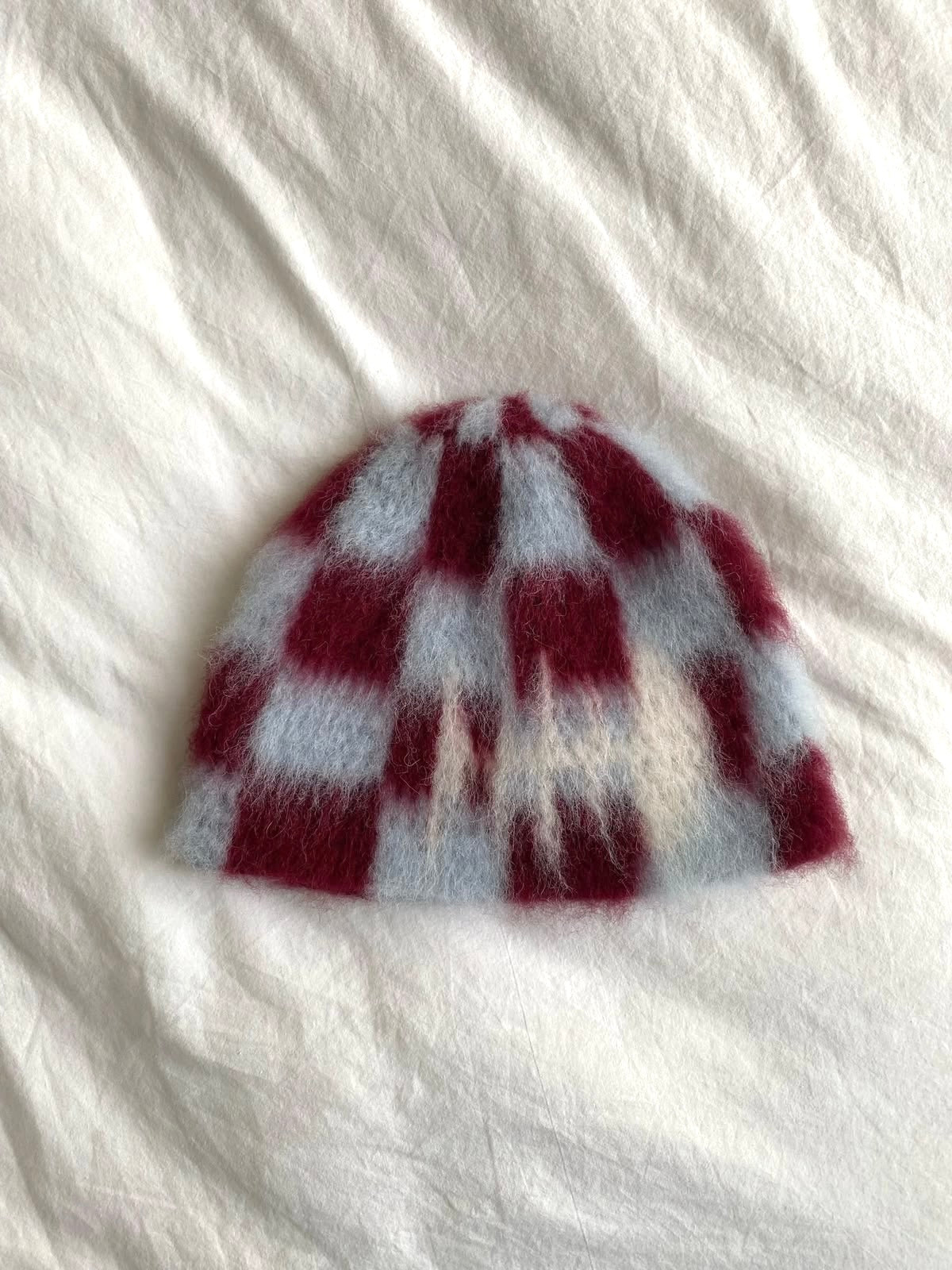Tuque mohair checkered fishbone